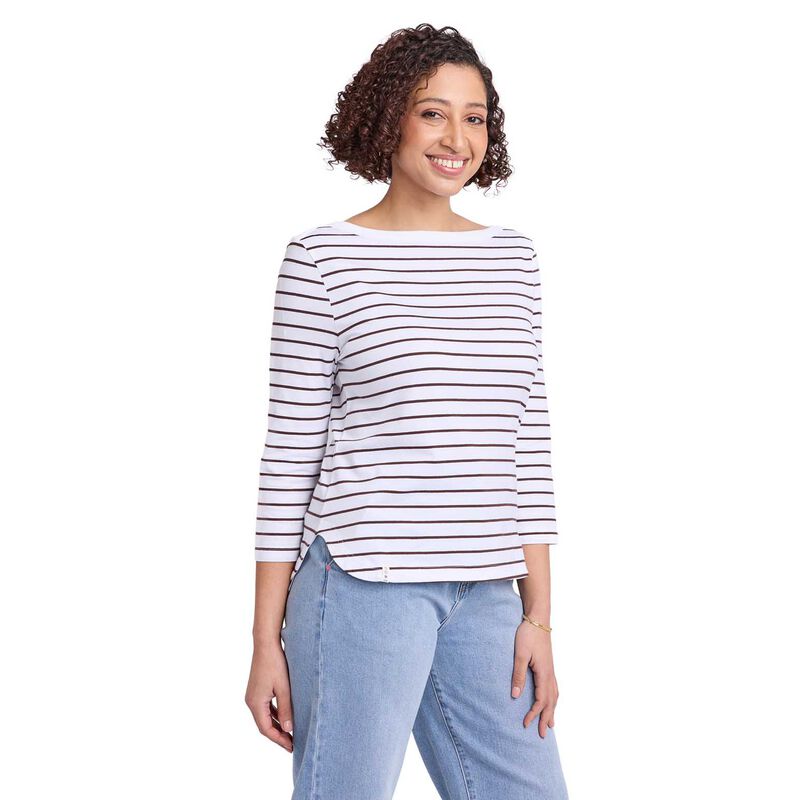 ELM Eliza Boat Neck Tee - Stripe image number 0